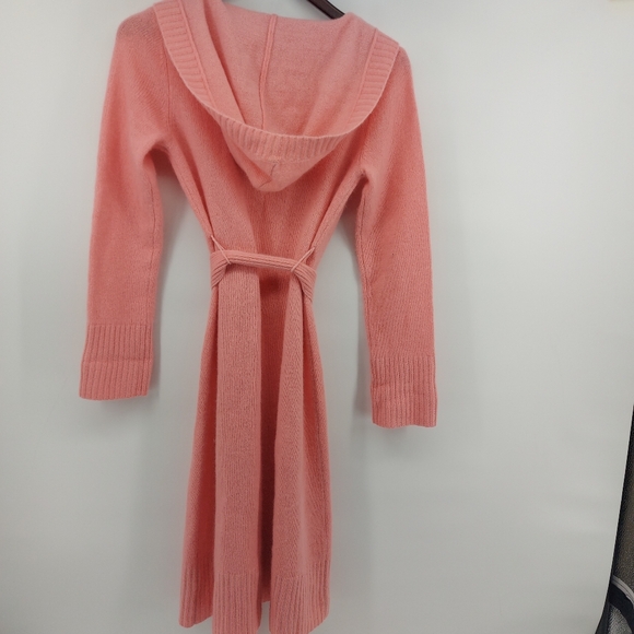 Moda International Lambswool Angora Long Pink Cardigan Sweater Size XS - Picture 6 of 6